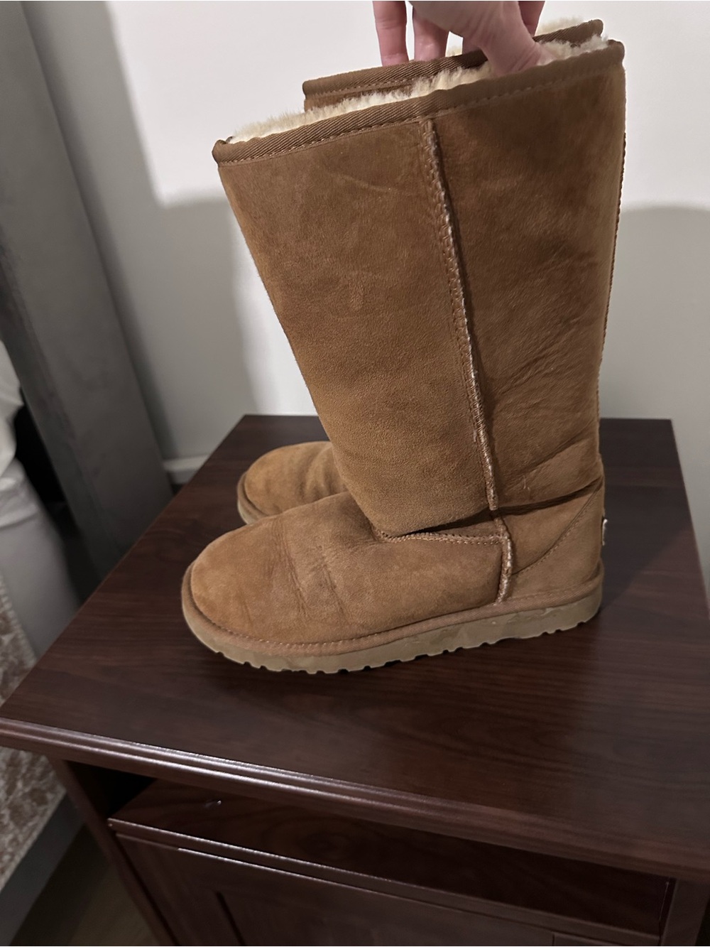 UGG Tall Shearling-Lined Boots - Chestnut Brown